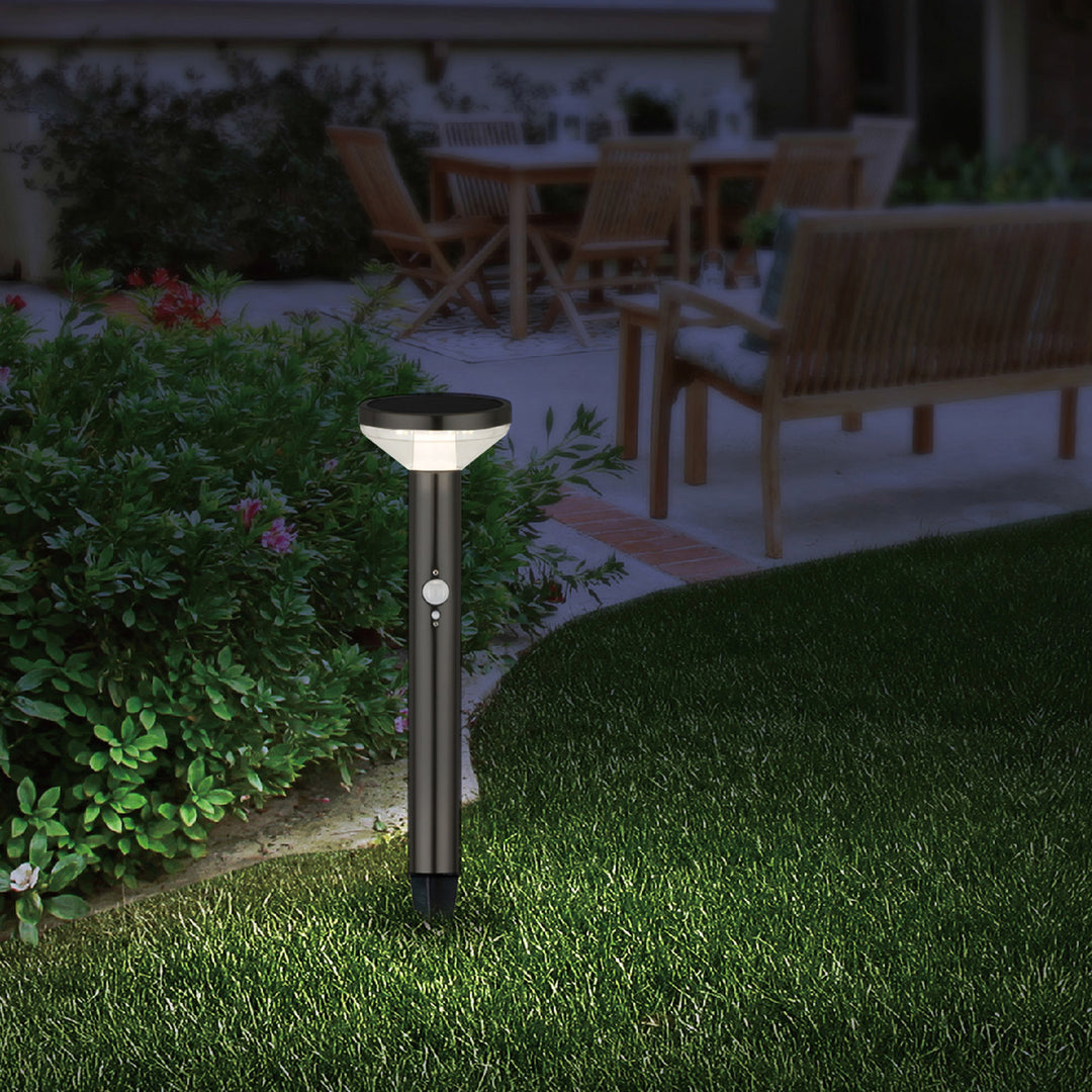 Luz LED Solar Maclean MCE465 B, com Sensor, 3 Modos, Plug-in, Ião de Lítio 18650, IP44, 3,7 V, 1200 mAh, Preta, Embalagem de 6