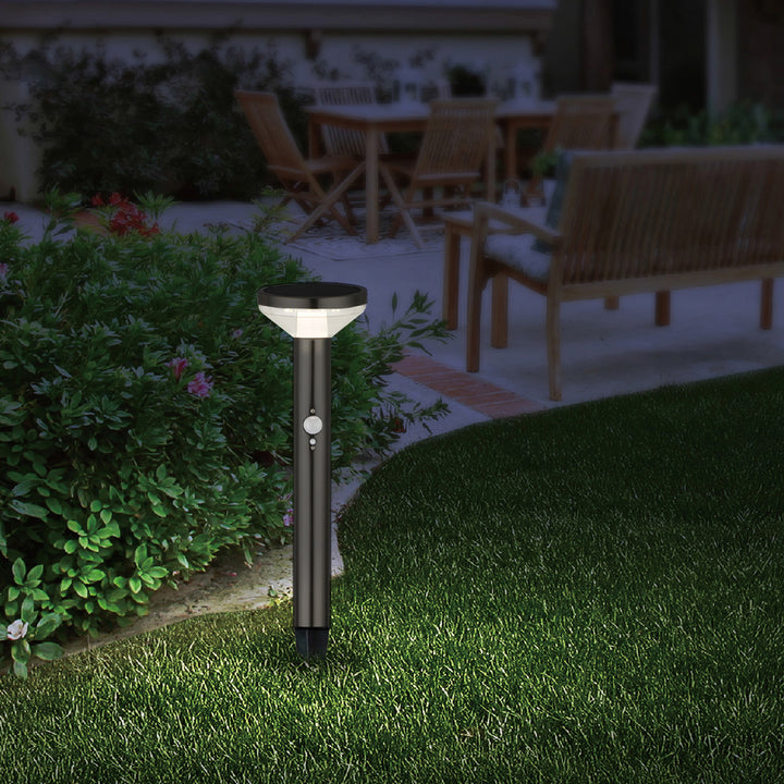 Luz LED Solar Maclean MCE465 B, com Sensor, 3 Modos, Plug-in, Ião de Lítio 18650, IP44, 3,7 V, 1200 mAh, Preta, Embalagem de 6