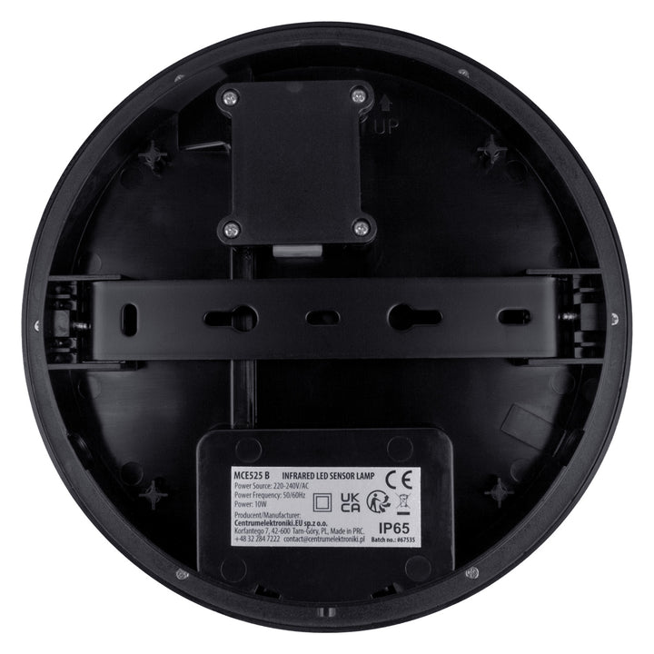 Lámpara LED con sensor de movimiento Maclean, sensor PIR, color negro, 10 W, IP65, 1000 lm, color neutro, MCE525 B