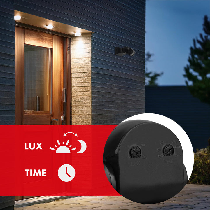 Sensor de movimiento PIR Maclean, infrarrojos, IP65, negro con cubierta negra, alcance 12 m, MCE201 B/B