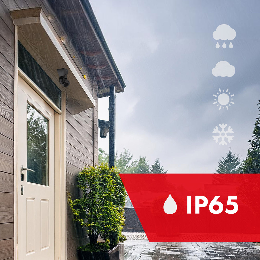 Sensor de movimiento PIR Maclean, infrarrojos, IP65, negro con cubierta negra, alcance 12 m, MCE201 B/B