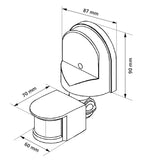 Sensor de movimiento y crepúsculo de pared Maclean, 180°, máx. 1200 W, negro con cubierta negra, MCE25 B/B
