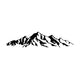 Quadro vazado, decoração de parede 3D, imagem 3D "Montanhas dos Alpes" 120x28cm Preto