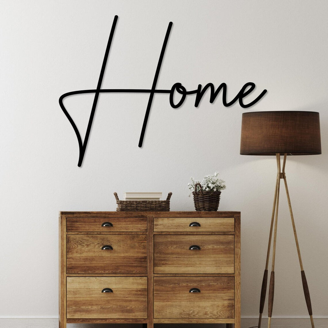 Imagen calada, decoración mural 3D, imagen 3D "Hogar" 80x49cm negro