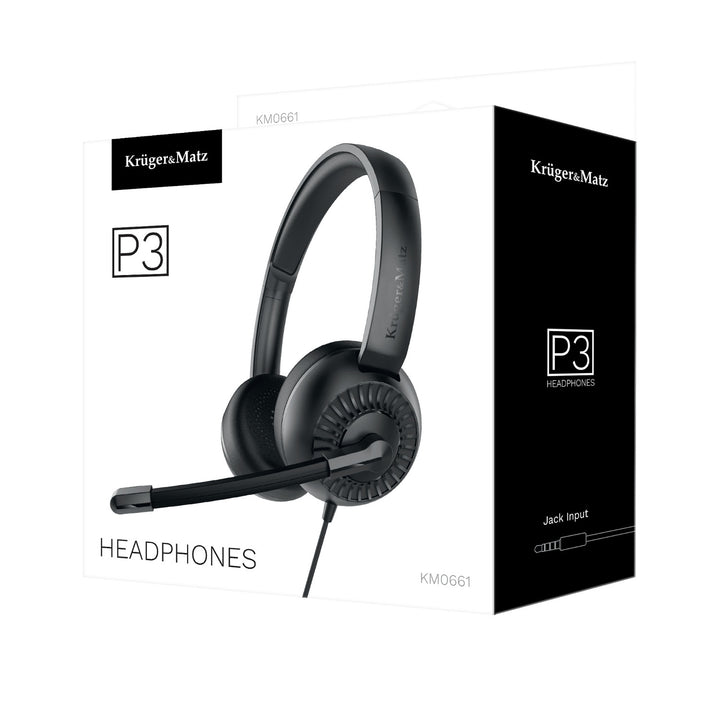 Auriculares con micrófono para ordenador (conector jack de 3,5 mm) Kruger&Matz P3