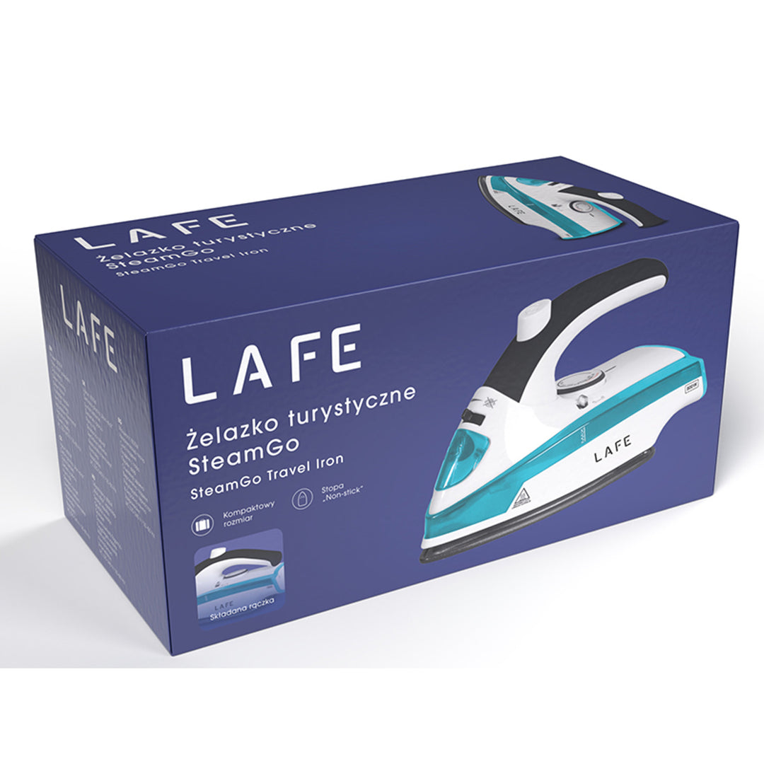 Plancha turística Lafe, vapor, 800W, suela antiadherente de teflón, SteamGo