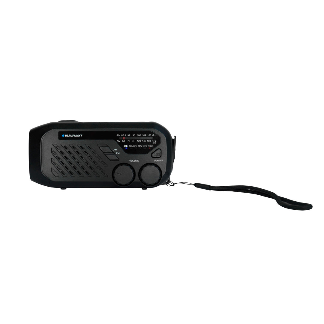 Rádio Blaupunkt alimentado por rede elétrica/bateria, lanterna LED, indicador SOS, antena, ER10