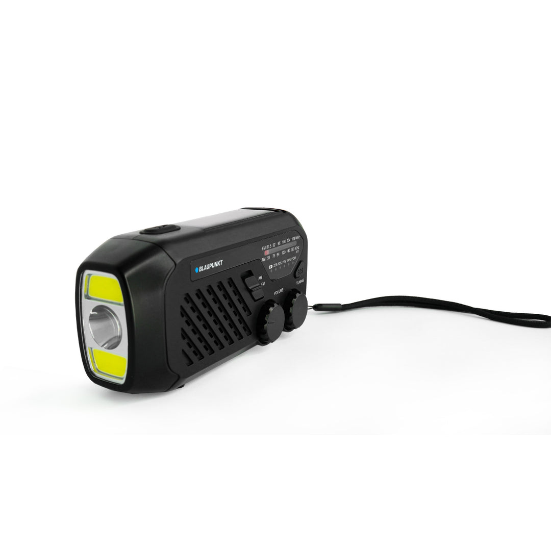 Rádio Blaupunkt alimentado por rede elétrica/bateria, lanterna LED, indicador SOS, antena, ER10