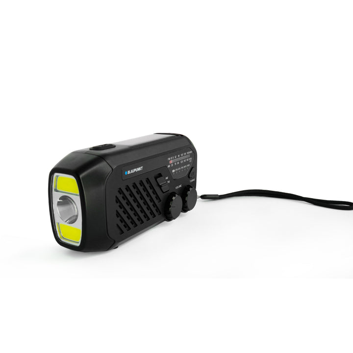 Rádio Blaupunkt alimentado por rede elétrica/bateria, lanterna LED, indicador SOS, antena, ER10