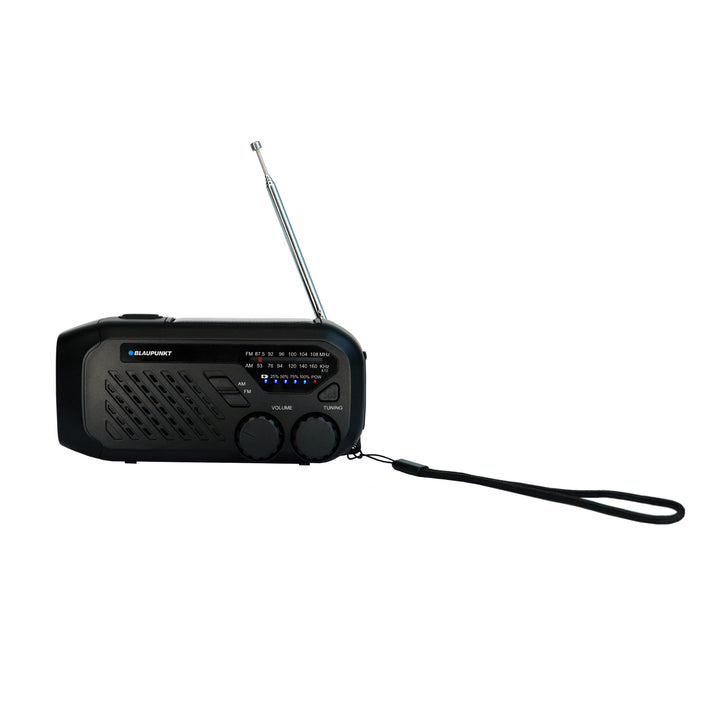 Rádio Blaupunkt alimentado por rede elétrica/bateria, lanterna LED, indicador SOS, antena, ER10
