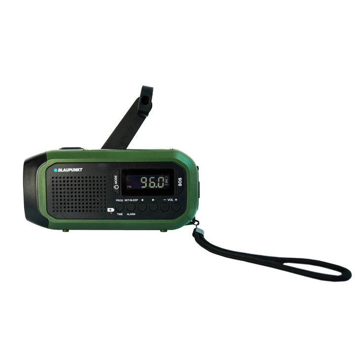 Rádio Blaupunkt alimentado por rede elétrica/bateria, lanterna LED, indicador SOS, antena, ER20
