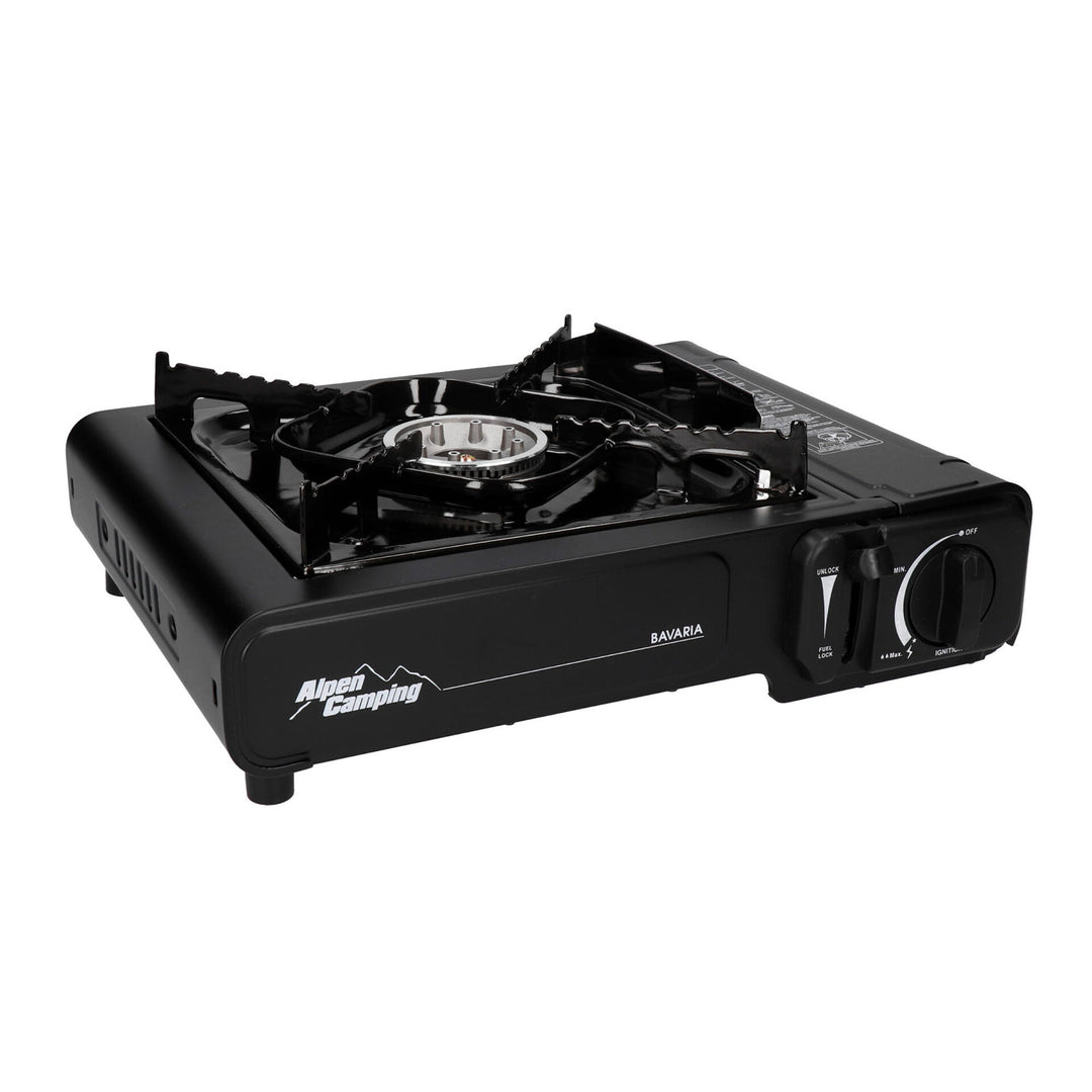 Hornillo de camping Alpen Camping, potencia: 2,0 kW, consumo de gas 146g/h, tipo de gas - butano, BAVARIA