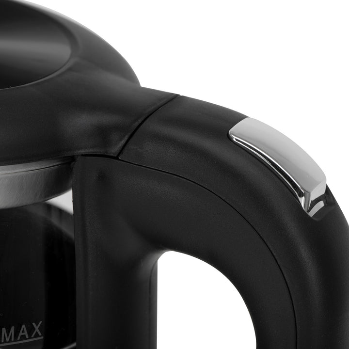 Adler AD 1305 bs Hervidor eléctrico de vidrio 1.7L, Negro y plata, Control de temperatura, Pantalla LED