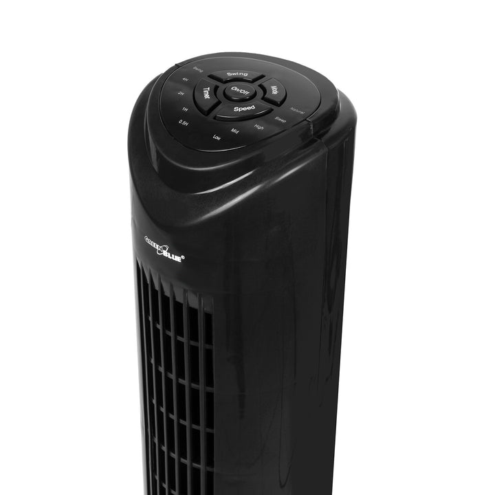 Ventilador de columna GreenBlue de 45 W con 3 niveles de potencia, 82 cm de altura, cable de 1,5 m, con mando a distancia y temporizador GB645 con enchufe del Reino Unido