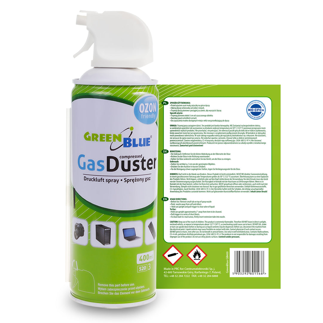 Pulverizador de pistola de ar comprimido GreenBlue GB400 400ml - Pulverizador de pistola, 9 peças