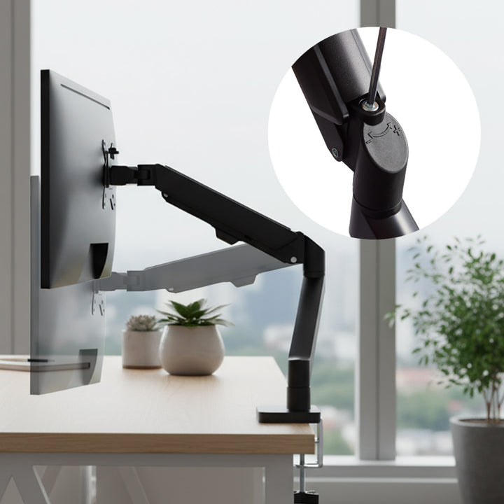 Soporte de monitor Maclean, resorte de gas, 17"-32", 2-10kg, negro, MC-133