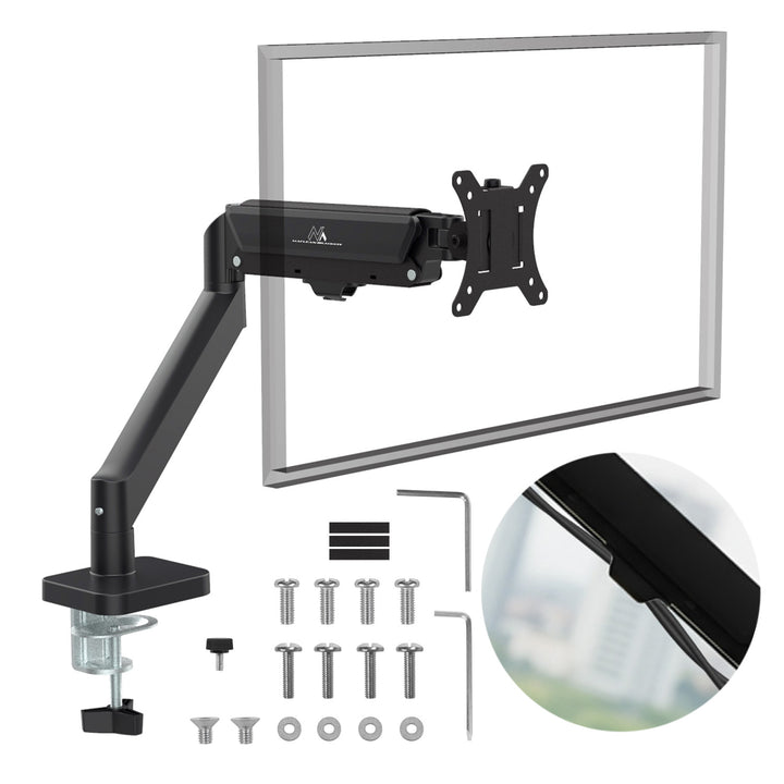 Soporte de monitor Maclean, resorte de gas, 17"-32", 2-10kg, negro, MC-133