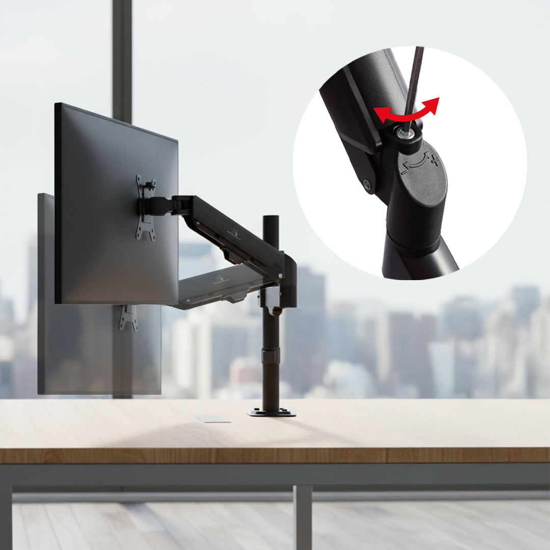 Soporte de monitor Maclean, resorte de gas, 17"-32", 2-10kg, negro, MC-135