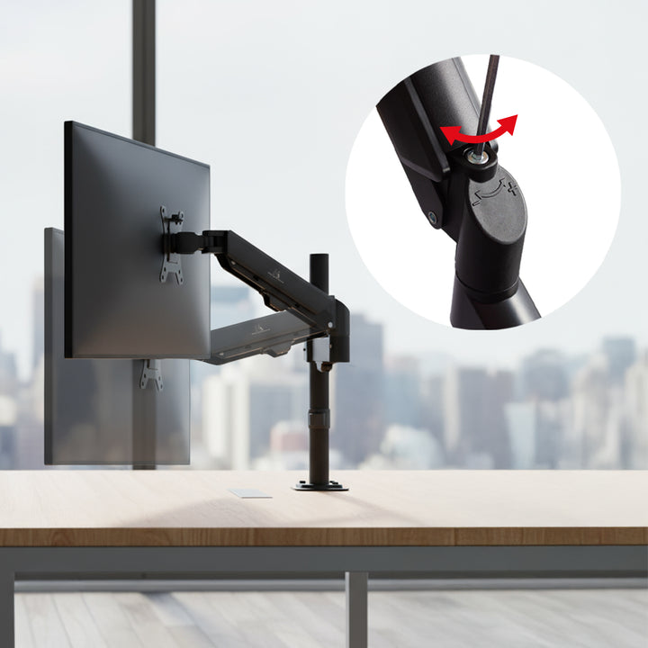 Soporte de monitor Maclean, resorte de gas, 17"-32", 2-10kg, negro, MC-135