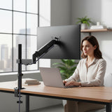 Soporte de monitor Maclean, resorte de gas, 17"-32", 2-10kg, negro, MC-135