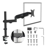 Soporte de monitor Maclean, resorte de gas, 17"-32", 2-10kg, negro, MC-135