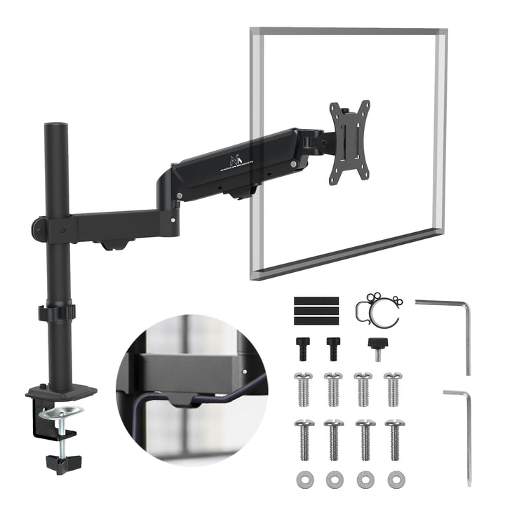 Soporte de monitor Maclean, resorte de gas, 17"-32", 2-10kg, negro, MC-135