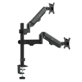 Soporte para 2 monitores Maclean, resorte de gas, 17"-32", 2-10kg, negro, MC-136