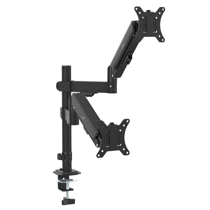 Soporte para 2 monitores Maclean, resorte de gas, 17"-32", 2-10kg, negro, MC-136