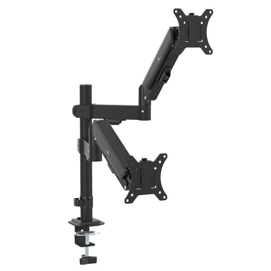 Soporte para 2 monitores Maclean, resorte de gas, 17"-32", 2-10kg, negro, MC-136