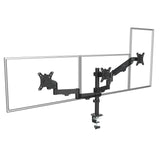 Soporte para 3 monitores Maclean, resorte de gas, 17"-27", 2-8kg, negro, MC-137