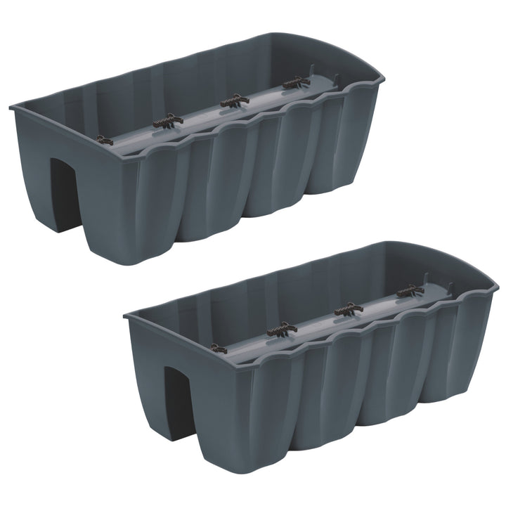 Maceta para barandilla de balcón DCRO600 - Antracita, capacidad 18L, 2 piezas