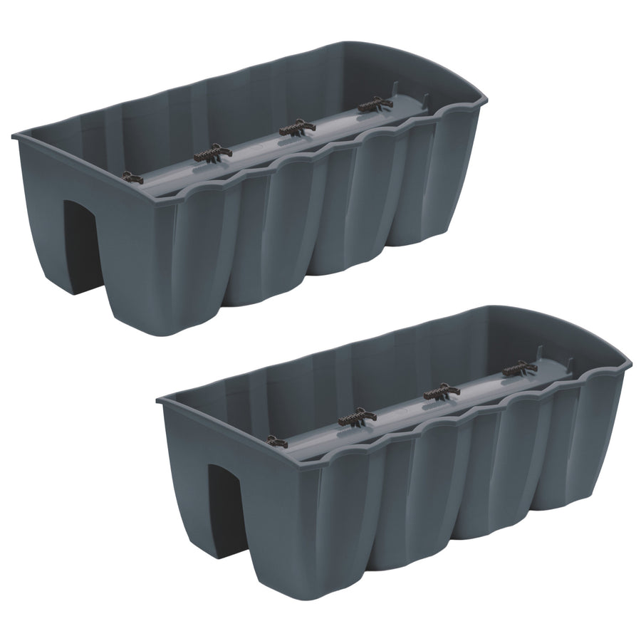 Vaso para varanda DCRO600 - Antracite, capacidade 18L, 2 peças