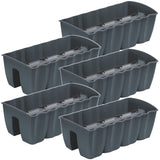 Vaso para varanda DCRO600 - Antracite, capacidade 18L, 5 peças