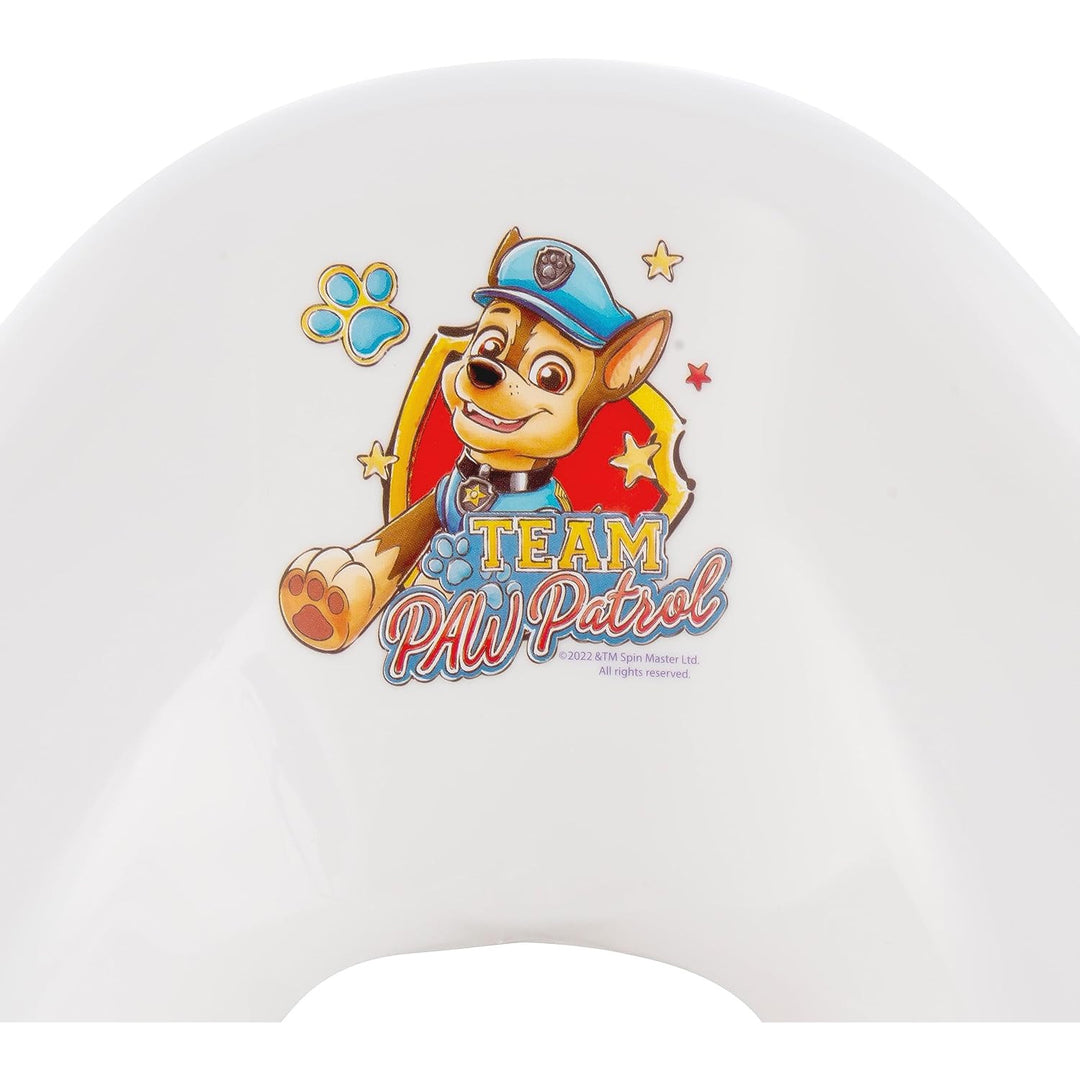 Tapa antideslizante para inodoro Psi Patrol - Paw Patrol+ Plataforma antideslizante Psi Patrol, Blanca, Max 120kg