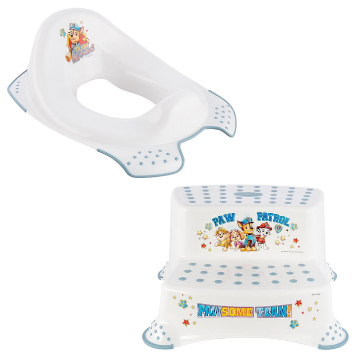 Tapa antideslizante para inodoro Psi Patrol - Paw Patrol+ Plataforma antideslizante Psi Patrol, Blanca, Max 120kg