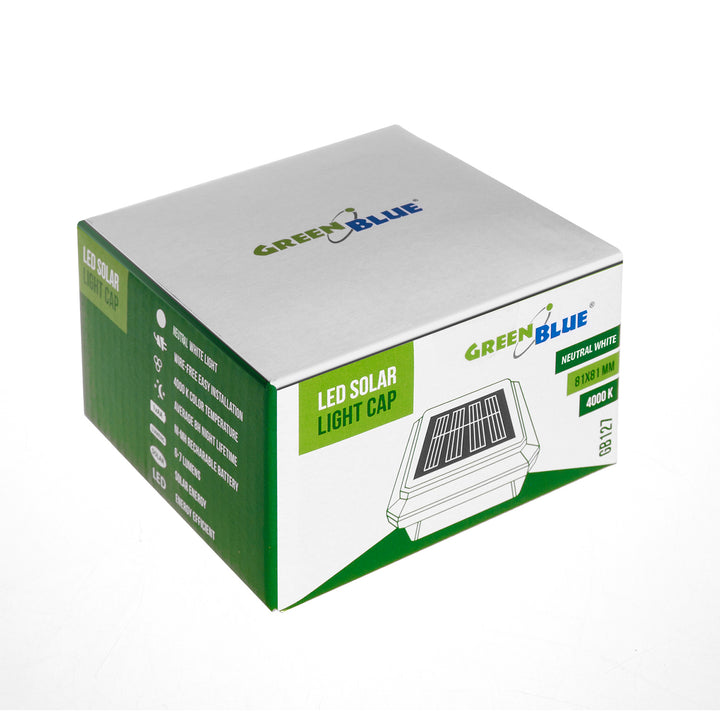 GreenBlue GB127 LED solar lámpara de poste, 80x80mm, sobre dosel, 4 piezas