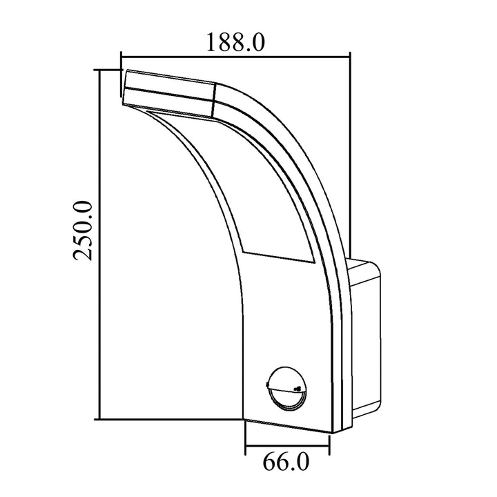 Luz de sensor de movimento LED Maclean, sensor de movimento PIR, branca, 10 W, IP54, 750 lm, branco neutro (4000 K) MCE244 W