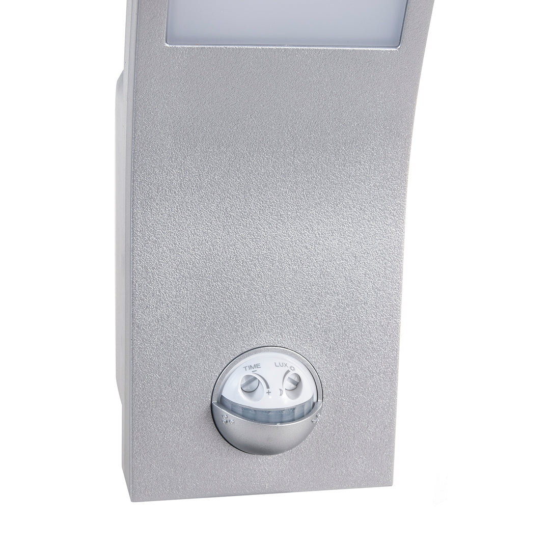Luz LED com sensor de movimento Maclean, sensor de movimento PIR, prateado, 10 W, IP54, 750 lm, branco neutro (4000 K) MCE244 S, pacote de 2