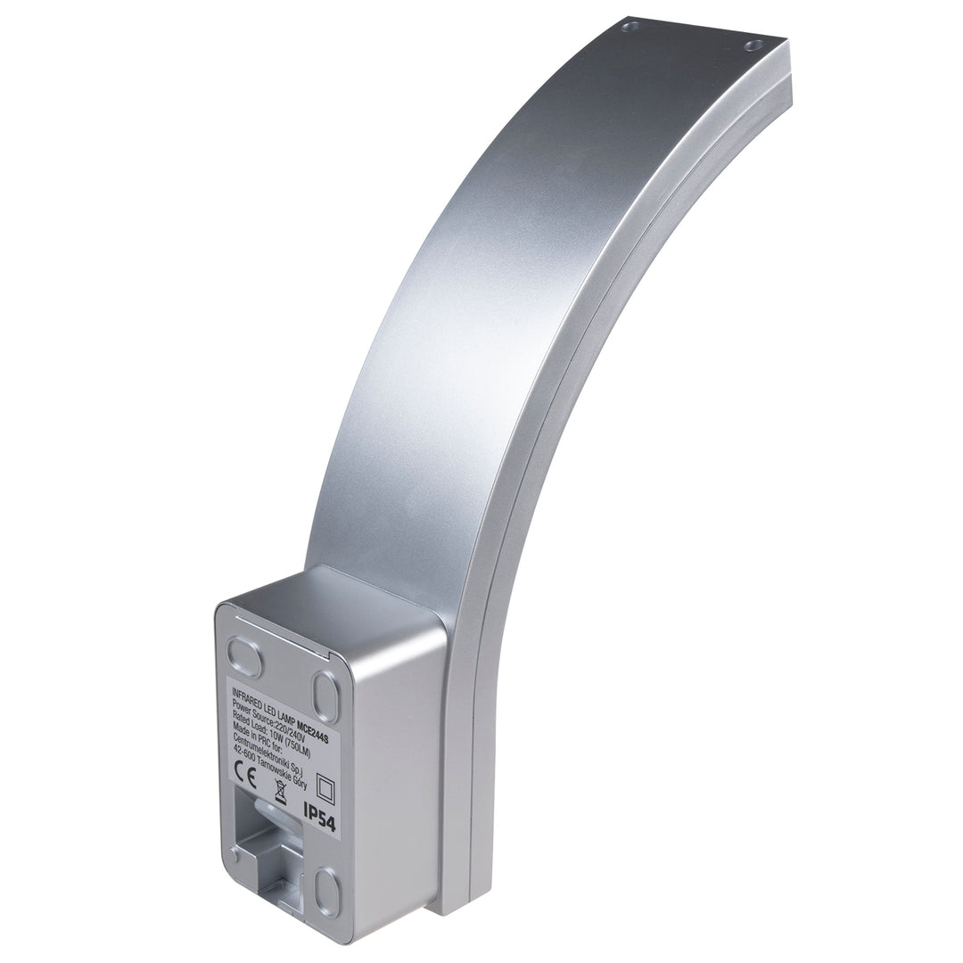Luz LED com sensor de movimento Maclean, sensor de movimento PIR, prateado, 10 W, IP54, 750 lm, branco neutro (4000 K) MCE244 S, pacote de 2