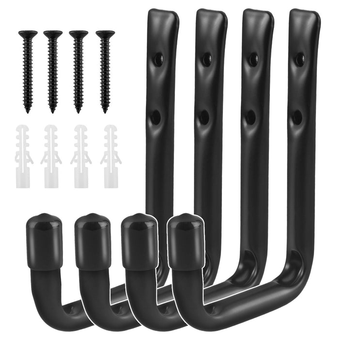 Conjunto de 4 suportes de parede Maclean MC-489 para pneus, rodas, escadas e bicicletas, aço, carga máxima de 22 kg/suporte