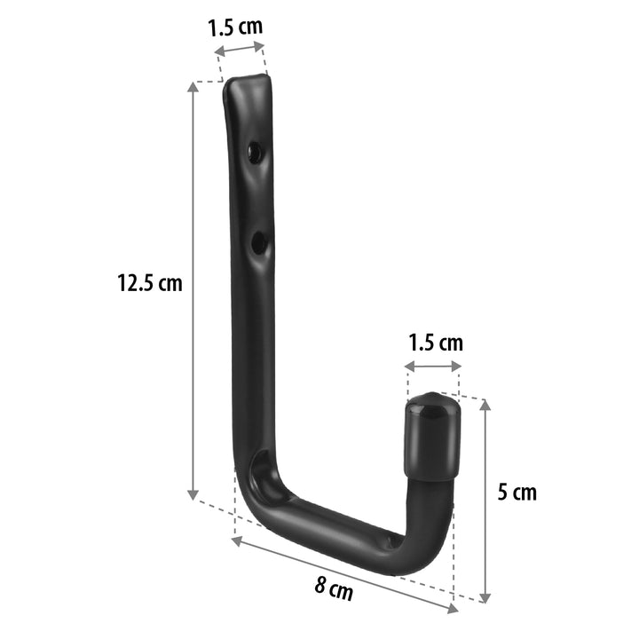 Conjunto de 8 suportes de parede Maclean MC-489 para pneus, rodas, escadas e bicicletas, aço, carga máxima de 22 kg/suporte