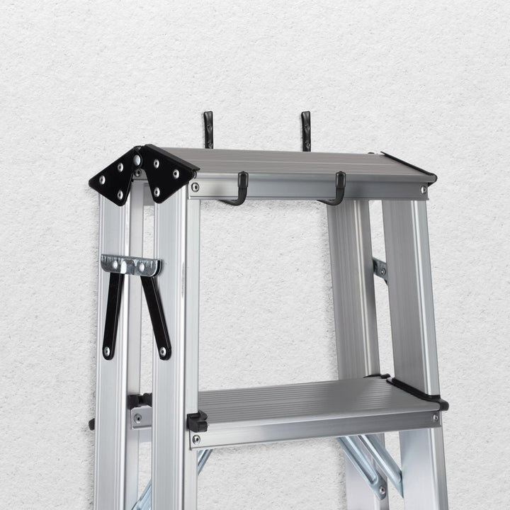 Conjunto de 8 suportes de parede Maclean MC-489 para pneus, rodas, escadas e bicicletas, aço, carga máxima de 22 kg/suporte