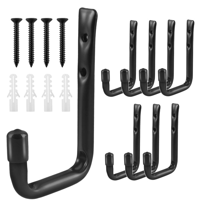 Conjunto de 8 suportes de parede Maclean MC-489 para pneus, rodas, escadas e bicicletas, aço, carga máxima de 22 kg/suporte