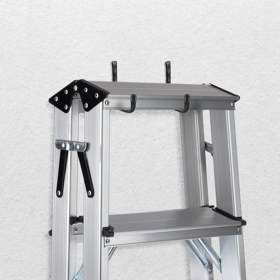 Maclean MC-489 Conjunto de 10 suportes de parede para pneus, rodas, escadas e bicicletas, aço, carga máxima de 22 kg/suporte