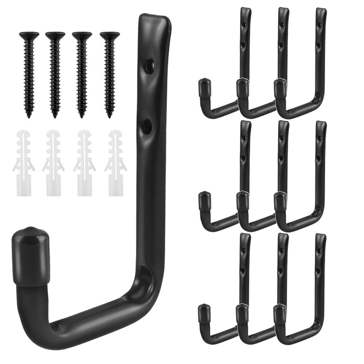 Maclean MC-489 Conjunto de 10 suportes de parede para pneus, rodas, escadas e bicicletas, aço, carga máxima de 22 kg/suporte