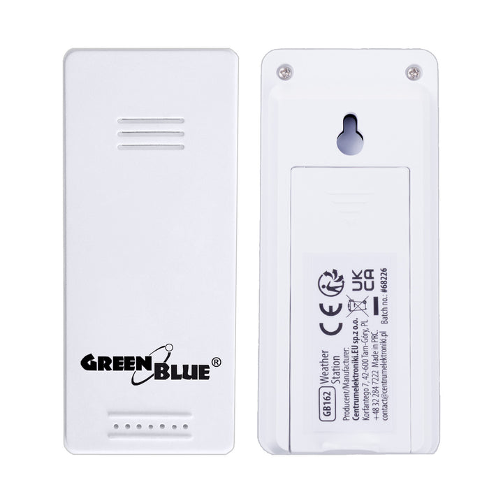 Estación meteorológica inalámbrica GreenBlue, temperatura IN/OUT, reloj, selección entre °C y °F, alcance de hasta 60 m, GB162