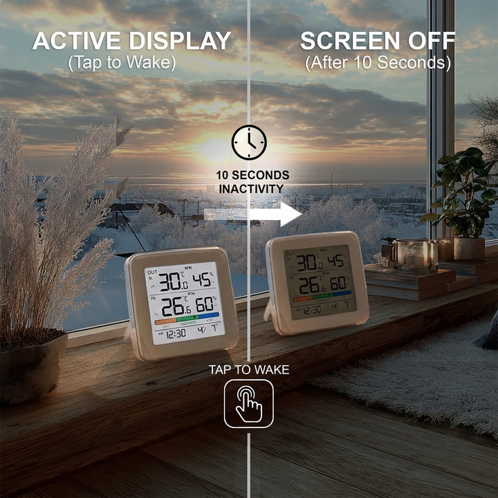 Estación meteorológica inalámbrica GreenBlue, temperatura + humedad IN/OUT, reloj + alarma + fecha, selección °C / °F, alcance hasta 60 m, GB169