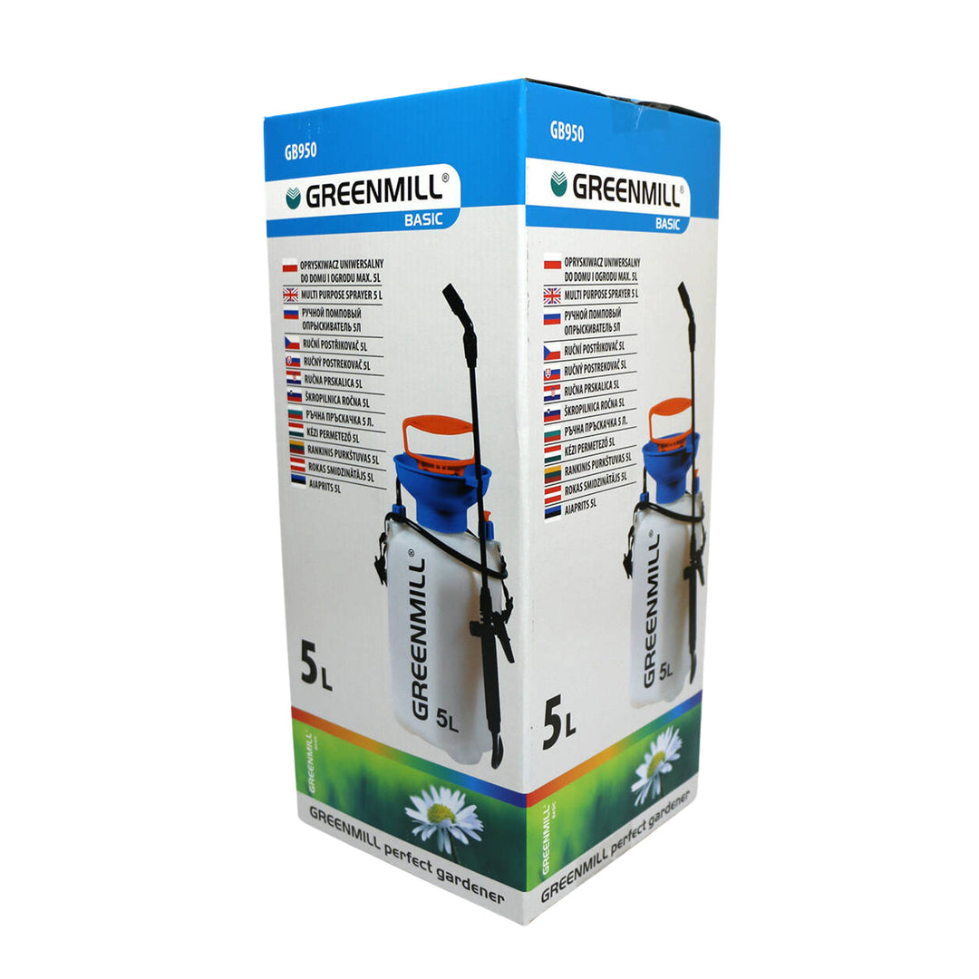 Pulverizador pressurizado multifunções Greenmill GB950, capacidade de 5 litros
