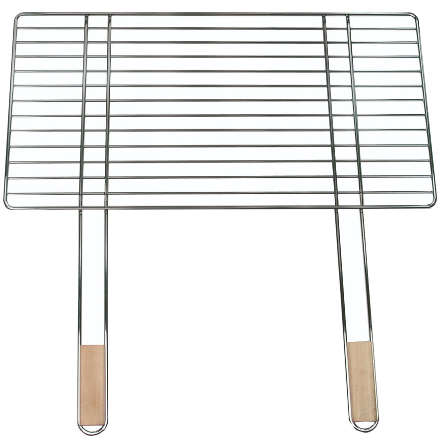 Master Grill &amp; Party Grill, aço cromado, cabos de madeira, 58 x 30 cm, MG253
