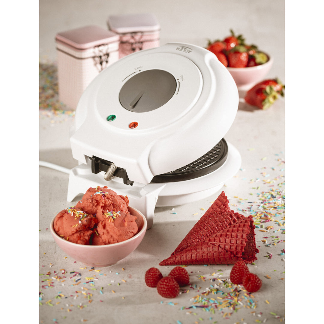 Máquina de wafers Adler, temperatura continuamente ajustável, 1500 W, branca, AD 3038